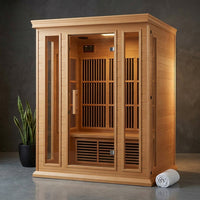 3 - Person FAR Infrared Sauna in Hemlock — Studio Shot