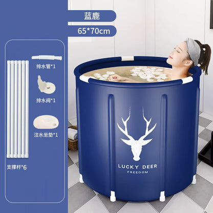 Portable Foldable Bathtub Bucket Large Capacity Bathroom Ice Bath Winter Shower Bathtub Free Installation Adults Baby Swiming