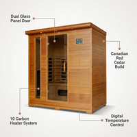 6-Person Cedar Infrared Sauna with 10 Carbon Heaters — Feature Infographic