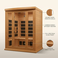 3 - Person FAR Infrared Sauna in Hemlock — Feature Infographic