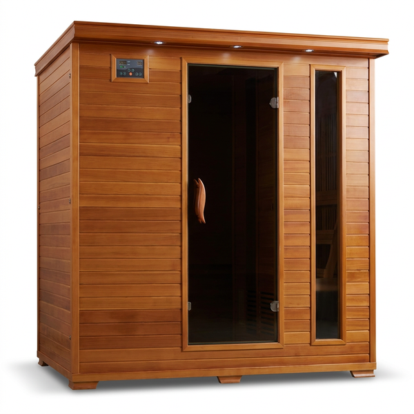 6-Person Cedar Infrared Sauna with 10 Carbon Heaters — Studio Shot